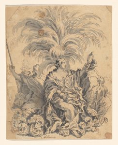 Groep van suikerwerk met Geloof, Voorzichtigheid en Trouw (?) door Giovanni Battista Lenardi
