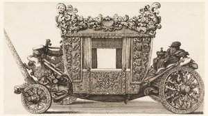 Zijaanzicht van de Eerste Koets (1686) van Lord Castelmaine Gebouwd in 1686 door Andrea Cornely naar Ciro Ferri, 1687-1700