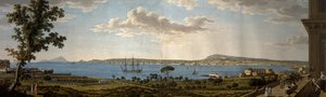 Uitzicht op Posillipo en Napels vanaf Portici door Giovanni Battista Lusieri