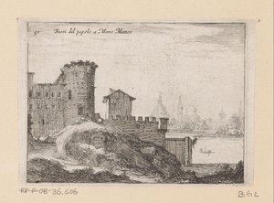 Bouwwerken te Rome, nabij de Porta del Popolo door Giovanni Battista Mercati