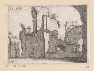 Resten van de Thermen van Caracalla te Rome door Giovanni Battista Mercati