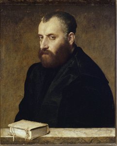 Portret van een geleerde door Giovanni Battista Moroni