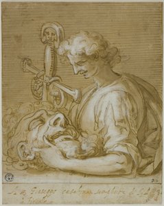 David met Goliaths hoofd en zwaard door Giovanni Battista Paggi