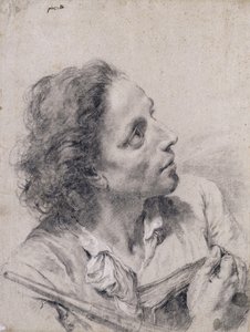 Een astronoom met een boek en een telescoop, kijkend naar rechts door Giovanni Battista Piazzetta