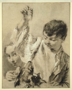 Giacomo voert een hond door Giovanni Battista Piazzetta