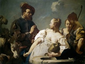 Rebecca bij de bron, c. 1740 door Giovanni Battista Piazzetta