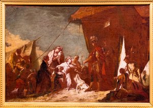 De familie van Darius smeekt Alexander