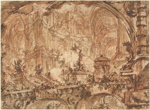 Een prachtig paleisinterieur door Giovanni Battista Piranesi