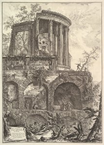 Altra V. del Tempio della Sibilla in Tivoli Een ander uitzicht op de Tempel van de Sibylle, 18e eeuw door Giovanni Battista Piranesi