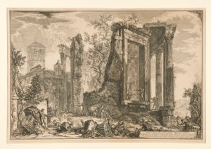 Altra Veduta del Tempio della Sibilla in Tivoli (Een ander Uitzicht op de Tempel van de Sibylle in Tivoli), uit Vedute di Roma door Giovanni Battista Piranesi
