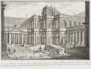 Oud forum omringd door zuilengangen door Giovanni Battista Piranesi