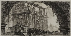 Boog van Constantijn in Rome, plaat 9 uit Enkele Zichten van Triomfbogen en andere monumenten door Giovanni Battista Piranesi