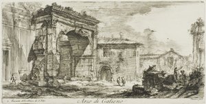 Boog van Galienus. I. Voorgevel van de kerk van S. Vito, plaat 29 uit Some Views of Triumphal Arches and other monuments.