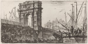 Boog van Trajanus in Ancona door Giovanni Battista Piranesi