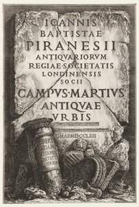 Boek, Frontispice, met toewijding aan Robert Adam, in Il Campo Marzio dell