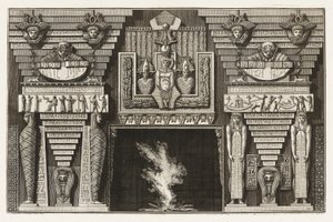Gebonden Prent, Etruskisch Chimneypiece, uit Diverse Maniere d