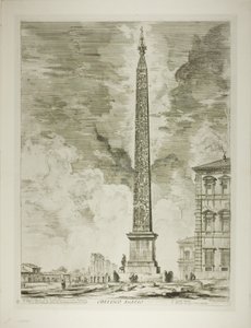 Egyptische Obelisk. Deze werd opgericht door Paus Sixtus V op het Piazza van Sint-Jan van Lateranen, uit Zichten op Rome