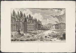 Forum Romanum met de Tempel van Jupiter Stator te Rome door Giovanni Battista Piranesi