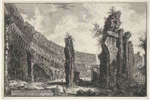 Interieur van het Colosseum te Rome door Giovanni Battista Piranesi
