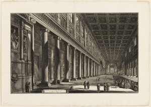 Interieur van de Basiliek van S. Maria Maggiore, uit 