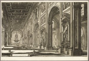 Interieur van de Basiliek van Sint-Jan van Lateranen, uit Zichten van Rome