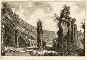 Binnenaanzicht van het Flavische Amfitheater, het Colosseum genoemd, uit Zichten op Rome door Giovanni Battista Piranesi