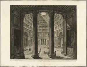 Interieur van het Pantheon, uit Zichten van Rome door Giovanni Battista Piranesi