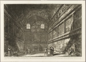 Interieur van de oude Tempel van Bacchus, nu de kerk van S. Urbano, twee mijl van Rome, uit Zichten van Rome door Giovanni Battista Piranesi