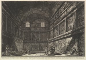Interieur van de oude Tempel van Bacchus, nu de kerk van S. Urbano, twee mijl..., ca. 1750 door Giovanni Battista Piranesi
