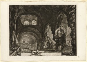 Interieur van de Villa van Maecenas, uit Zichten van Rome door Giovanni Battista Piranesi