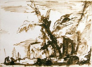 Italiaans Landschap door Giovanni Battista Piranesi