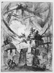 De Gevangenissen van de Uitvinding, plaat IX: Het reuzenrad door Giovanni Battista Piranesi