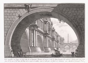 Prachtige brug met loggia door Giovanni Battista Piranesi