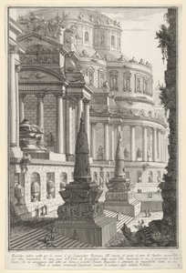 Plaat 3: Oud mausoleum opgericht voor de as van een Romeinse keizer Mausoleo antico, 1743 door Giovanni Battista Piranesi