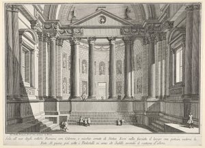 Plaat 9: Zuilengang volgens de gewoonte van de oude Romeinen, en nissen versierd..., 1743