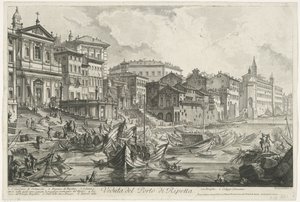Porto di Ripetta te Rome door Giovanni Battista Piranesi
