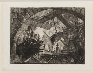 Gevangenen op een uitstekende platform door Giovanni Battista Piranesi