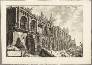 Restanten van de Villa van Maecenas in Tivoli, uit Zichten van Rome door Giovanni Battista Piranesi