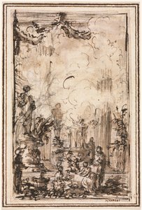 Offerande in een tempel door Giovanni Battista Piranesi