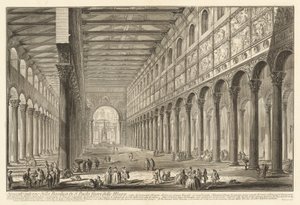 Interne Doorsnede van de Basiliek van S. Paolo buiten de Muren door Giovanni Battista Piranesi