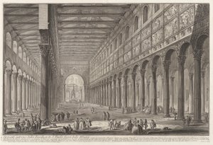 Doorsnede van de Basiliek van S. Paolo buiten de Muren door Giovanni Battista Piranesi