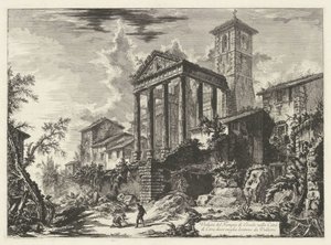 Tempel van Hercules te Cori door Giovanni Battista Piranesi
