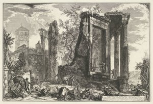 Tempel van Vesta en de Tempel van de Tiburtijnse Sibille in Tivoli door Giovanni Battista Piranesi