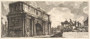De Boog van Septimius Severus Arco di Severo, e Caracalla, ca. 1756 door Giovanni Battista Piranesi