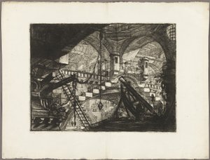 De Boog met een Schelpmotief, plaat 11 uit Imaginaire Gevangenissen door Giovanni Battista Piranesi