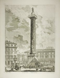 De Zuil van Marcus Aurelius, uit Zichten van Rome door Giovanni Battista Piranesi