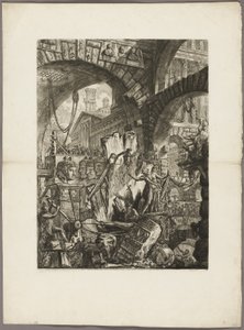 De Man op het Rek, plaat 2 uit Imaginaire Gevangenissen door Giovanni Battista Piranesi