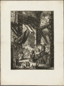 De trap met trofeeën, plaat 8 uit Imaginaire gevangenissen door Giovanni Battista Piranesi
