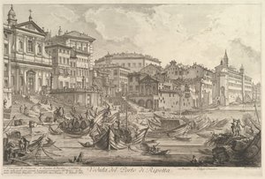 De kleinere haven, genaamd de Porto di Ripetta Veduta del Porto di Ripetta, ca. 1753 door Giovanni Battista Piranesi