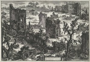 Thermen van Trajanus te Rome (Gezichten op Rome) door Giovanni Battista Piranesi